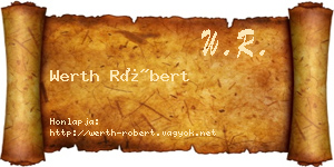 Werth Róbert névjegykártya